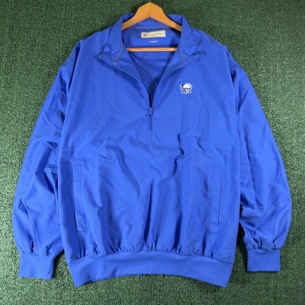 Donald Ross Windbreaker Mens Large Blue Good Quarter Zip Golf Jacket